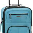 Rockland Pasadena Softside Spinner Wheel Luggage, Turquoise, Carry-On 20-Inch