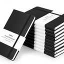 Huhuhero 10 Pack Lined Journal Notebook, A5 College Ruled Writing Journals, Hardcover Journaling Notebooks for Work Note Taking School Office Home, 5"8.25" (10, Black)