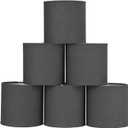 LAMPWELL MEMO Clip-on Chandelier Fabric Lamp Shades,Set of 6,Small Drum,5.2"5.2"H5.2",Linen, Handmade,Modern Trendy Decorative,ONLY FOR CANDLE BULB,Black