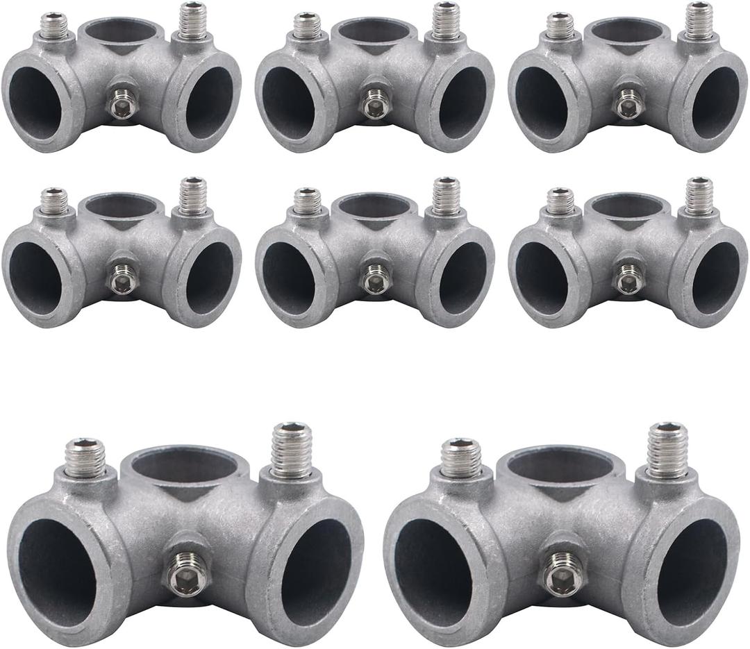 8 PCS 1/2'' Pipe Fittings 3-Way Side Outlet Elbow, DN15 Aluminum Alloy 3-Way Corner Industrial Connector Accessory for DIY Building Chairs, Shelving, Vintage Pipe Furniture