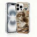 iPhone 16 Pro Max Case, Collage Cases for iPhone 16 Pro Max, Scratch Resistant Shockproof Cover, Aesthetic Clear Phone Cover, Vintage Cases, Steampunk Sculpture and Machinery Collage Design（B115）