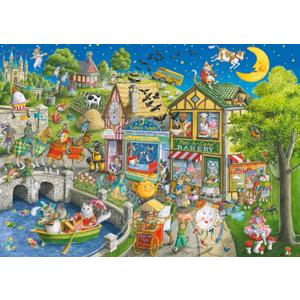 Ravensburger Mother Gooseville 1000Piece Jigsaw Puzzle | Premium Linen-Structured Paper | Enchanting Nursery Rhyme Scenes by Ingrid Slyder | Eco-Conscious Construction