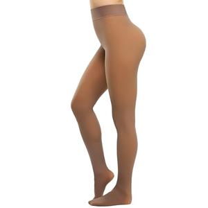 KBVOT Fleece Lined Tights Women Pantyhose Leggings Sheer Warm Thermal Thick Fake Translucent Tights for Winter. Size XS