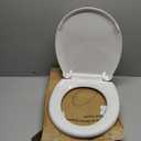 Round Toilet Seat with Quick Release + Soft Close, Easy Clean No Slam, PP Material Safe and White, 16.5 x 14.1 inches