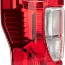 Left Driver Side Rear Tail Light Assembly Compatible With 2020-2022 Ford F250/F350/F450 Super Duty Rear Taillight Tail Lamp Halogen Brake Lamp(w/o Blind Spot) (w/o LED)