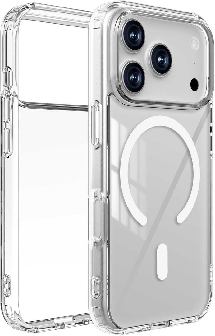 Magnetic for iPhone 17 Pro Case, Compatible with MagSafe [Anti-Yellowing] Slim Protective Phone Case for iPhone 17 Pro, Clear