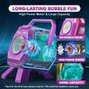 Belemar Bubble Machine for Kids with Lights, 6 Big Bubble Holes, Up to 15,000 Bubbles/Min, 320ml Large Tank, Battery Operated Portable Bubble Blower for Toddlers, Birthday Parties & Outdoor Fun