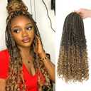 Goddess Box Braids Crochet Hair With Curly Ends 16 Inch Bohomian Box Braids Crochet Braids 8 Packs 3X Crochet Braids Synthetic Braiding Hair Extension for Black Women (16 Inch (Pack of 8), T27)