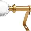 2 Pack 3/4 Inch Diameter Adjustable Curtain Metal Rod with Round Clear Acrylic Ball Finials86 to 120 Inch