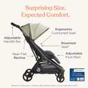 Ergobaby Metro 3 Baby Stroller for Newborns, Infants, and Toddlers - Travel Stroller with One-Hand Fold, Near-Flat Recline, Adjustable Handlebar - Soft Olive