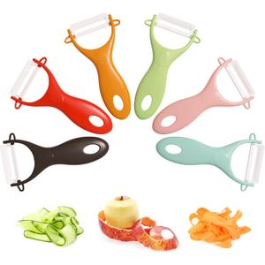 Trez Treamer 6PCS Vegetable Peeler Set with Sharp Blade,Ceramic Apple Peeler Potatoes & Potato Peeler Veggie Peeler Fruit Peeler Carrot Y Peeler Utral Fast Peeling without Rust for Kitchen (6-Pack Rainbow)