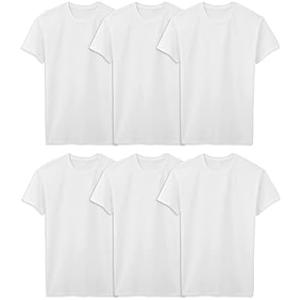 Pack 6 Fruit of the Loom Men's Undershirts, Moisture Wicking & Tag Free, Short Sleeve Crew T-Shirts Size 3XL