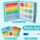 2026 New Magnetic Fraction Demonstration Book, Magnetic Fraction Tiles & Fraction Circles Set, Fraction Magnets for Teaching, A Hands-On Visual Fraction Learning Set
