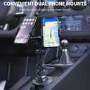 Gavigain Dual Phone Holder for Car Cup Holder 360 Degree Rotation Car Phone Mount Adjustable Cell Cup Holder for iPhone for Galaxy and More