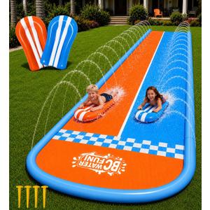 Water Slide with 2 Bodyboards - 22.5ft Water Slides for Kids Backyard, Premium Muti-Way Sprinkler System Slip and Slide for Kids, Summer Outdoor Play Equipment, A02