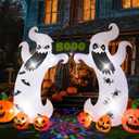 Halloween Inflatable, SHDEJTG 16 FT Giant Ghost Pumpkin Arch Inflatable Decoration with Rotating LED Color Light for Outdoor, Holiday, Party, Yard, Garden