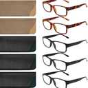 Gaoye 5-Pack Reading Glasses Blue Light Blocking, Spring Hinge Readers for Women Men Anti Glare Filter Lightweight Eyeglasses (I1 turtle mix with bags, 1.5x)