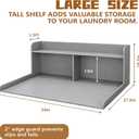 Royxen Washer Dryer Countertop with Extra Tall Shelf, 19" Height Washer and Dryer Topper, Laundry Countertop with Non-Slip Pads, Universal Fit for Laundry Room Organization, Grey