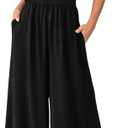 PRETTYGARDEN Jumpsuits for Women Summer 2026 Sleeveless Wide Leg Date Night Rompers Beach Vacation Cruise One Piece Outfits (Black, XL)