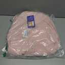 chouyatou Women Summer Puff Sleeve Button Down Shirt Dress Flowy Elegant Business Casual Midi Long Dress (Pink, L)