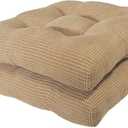 Arlee Tyler, Set of 2-Memory Foam Chair Pads, Non-Skid Backing-Durable Thick Seat Cushions for Kitchen, Office, Patio, Beige 2 Count