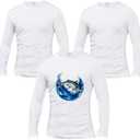 OKBA 2 PCS Sublimation Blank T-Shirts Round Collar Long Sleeves Adult White Polyester t Shirts Large