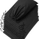 DR Black Cotton Drawstring Bags, Reusable Washable, For Shoes Storage Pantry Wardrobe (10 x 15 inch - 12 pack)
