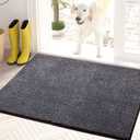 PURRUGS Dirt Trapper Door Mat 24" x 35.5", Non-Slip Machine Washable Entry Rug, Shoe Scraper, Dog Doormat, Super Absorbent Welcome Mat for Front & Back Door, Muddy Shoes & Paws, Bluish Grey-Black