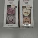 BIBS Colour Pacifier 4-Pack, BPA Free Dummy Pacifier, Round Nipple. Natural Rubber Latex, Made in Denmark, Size 2 (6-18 Months), Blush