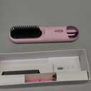 Go Brush Pro for Short Hair Hair Straightener Brush Cordless & Portable with 300M Negative Ions, 4 Temps Fast Heating, Game Day Ready Styling Tool for Watch Parties, Travel & Daily Use Nude Pink