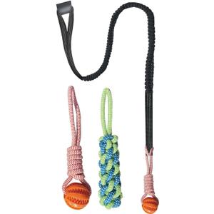 Interactive Dog Toys Tug of War Dog Toy for Small/Medium/Large Dogs,Teething Rope for Teeth Cleaning,Puzzle Ball for Chewing,Dog Bungee Tug Toy Kit, Blue