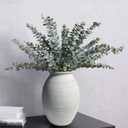 GeLive 9 Inch Textured Matte White Bulbous Ceramic Vase, Handmade Rustic Farmhouse Pottery, Boho Wabi Sabi Minimalist Neutral Centerpiece for Fresh & Dried Flowers, Living Room, Kitchen, Mantel Decor