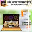 Graduation Card, 3D Pop-up MUSIC & LIGHTS 2026 Graduation Cards with Fireworks,graduation celebration school architectural,university master's,college,Middle School,classmate,teacher for gifts