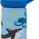 CamelBak Eddy+ Kids Bite Valve Straw Stainless Steel Water Bottle Sharks and Friends, 12oz