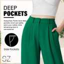 Wide Leg Pants | High Waisted Trousers with Pockets | Comfortable Work & Business Casual Pant (Beige, S)