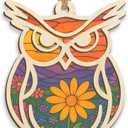 OASSIE Christmas Teacher Gifts for Women - Owl Suncatcher Ornament with Card - Graduation Teacher Appreciation Gifts from Student, Thank You Gift, Hanging Decor Ornaments for Tree, Owl Gift for Women
