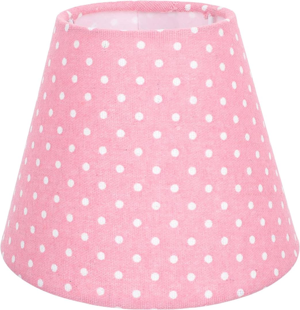 OSALADI Creative Pink Polka Dot Cloth Lampshade 6.29X6.29X5.11In Soft Light Cover for Table Floor Wall Lamps Decorative Household Lamp Shade