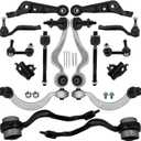14 PCS Front Upper & Lower Control Arms Kit Compatible with Lexus LS460 AWD 2007-2017 with Links & Tie Rod 48610-59085 48610-59095