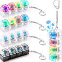 4 Pcs Keyboard Adult Fidget Toy Clicker Toy 4-in-1 Keyboard Fidget Keychain Cube Mechanical Key Button Clicker Stress Relief Gift for Office School Home to Pass The Time(Transparent Color)