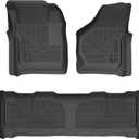 Husky Liners Weatherbeater Floor Mats | Fits 1999-2007 Ford F-250 & 350 Super Duty, Crew CAB ONLY | Front & 2nd Row, 3-pc Black - 93631