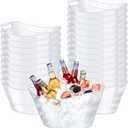 Ice Buckets for Parties 24pcs, 4.5L Drink Tubs for Parties with Handles, Drink Cooler Bucket Chiller for Bar Banquet, Clear Beverage Champagne Storage Basket Family Gathering Supplies, Large Plastic Tubs