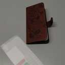 Case for Galaxy A15 5G, Samsung A15 5G SM-A156U Wallet Case with Tempered Glass Screen Protector, Flower Leather Flip Credit Card Holder Stand Phone Cover for Samsung Galaxy A15 5G Brown