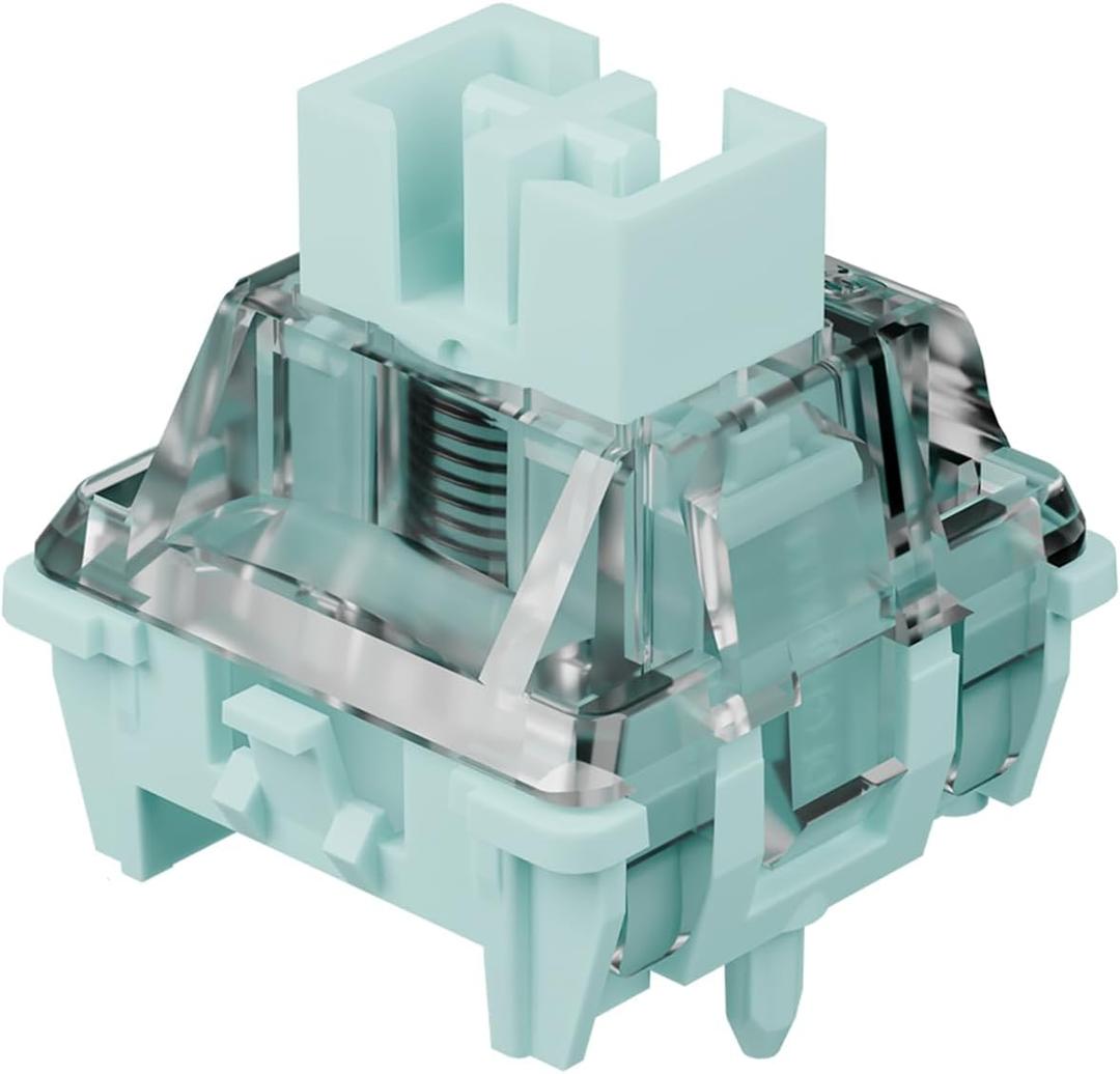 GATERON Magnetic Jade Gaming Keyboard Switches, HiFi Sound Wall Stem Linear Factory Pre-lubed Permanent Magnet Freely Setting Pre-Travel Key Switches for Magnetic Gaming Keyboard(90PCS)