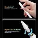MoKo Pencil for iPad (A16) 11th 10th Gen, Stylus Pen for 2018-2025 Apple iPad 11/10/9/8/7/6/A16, Mini 7/6/5, Air M3/M2 11"/13"/5/4/3, Pro M4 13"/12.9"/11" Tilt Sensitivity, USB-C Fast Charging,White