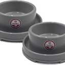 PetLike Dog Bowls Pet Food Bowls, No Spill Cat Food Bowl Water Food Feeder Pet Dishes for Cat Puppies Small Medium Dogs (2 Pack, Grey)