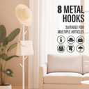 Coat Rack Freestanding Metal Clothing Rack Modern Clothes Organizer with 8 Coat Hooks Space-Saving Hall Tree for Entryway, Bedroom, Office Sturdy Minimalist Coat Hanger & Garment Rack (White)
