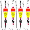 Fishing Floats Rigs Popping Corks for Saltwater Rattle Weighted Bobbers Fishing Tackle (4pcs, 2in, Yellow)