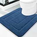 Buganda Bathroom Rugs, 24" x 20", Soft and Absorbent Microfiber Bath Rugs, Non-Slip Shaggy Shower Carpet, Machine Wash Dry Bath Mats for Bathroom Floor, Tub and Shower, Navy
