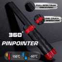 Metal Detector Waterproof Pinpointer 360 IP68 Metal Detector Wand for Adults & Kids Handheld Metal Detector Gold Tester Pen Search Treasure