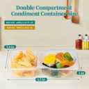 20Pcs Reusable Snack Containers with Lids,2 Compartment Condiment Container, Snack Box Container Portion Control, Snack Pack Containers for Refrigeration Sauce,Outdoor,Travel and Camping